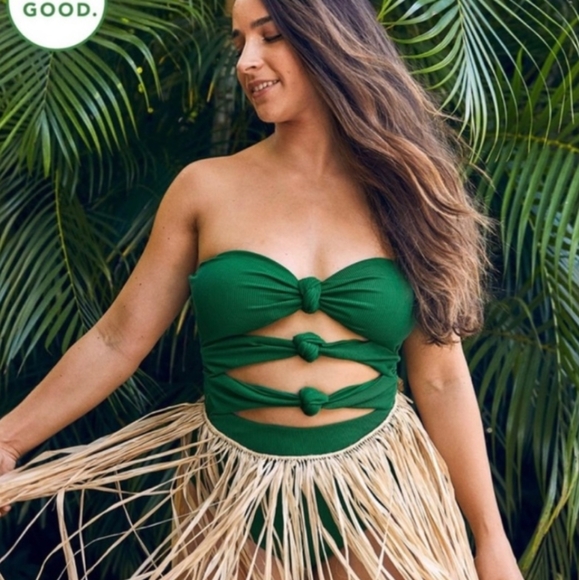 Aerie one piece triple knot swimsuit in emerald green - XL - Picture 11 of 11